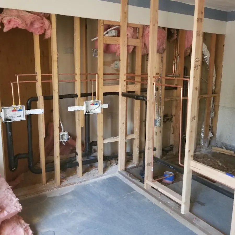 Copper pipe rough-in and plumbing installation in Delafield